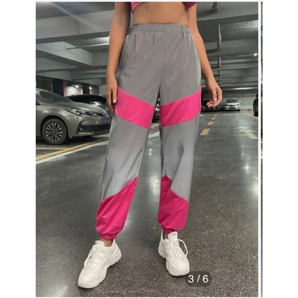 Shein Colorblock Reflective High Waist Pants size 6 - Picture 1 of 4